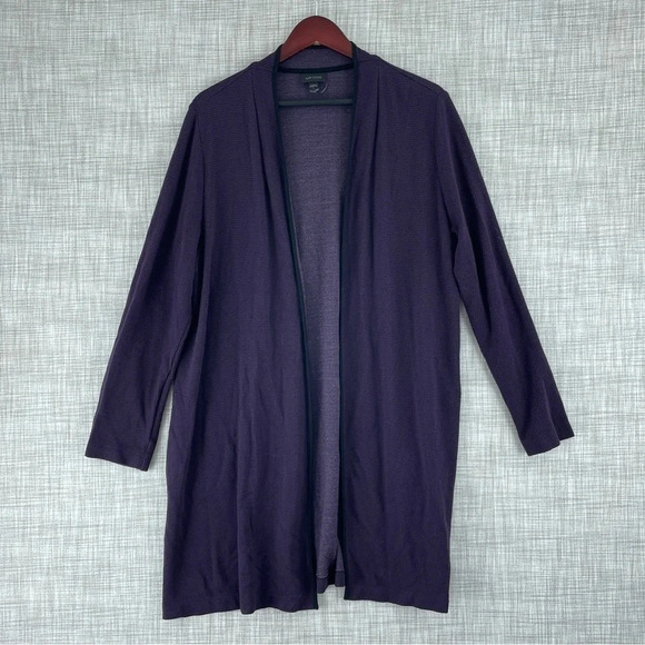 J Jill Cardigan sweater open front purple Womens Size L 2275 - Picture 1 of 8